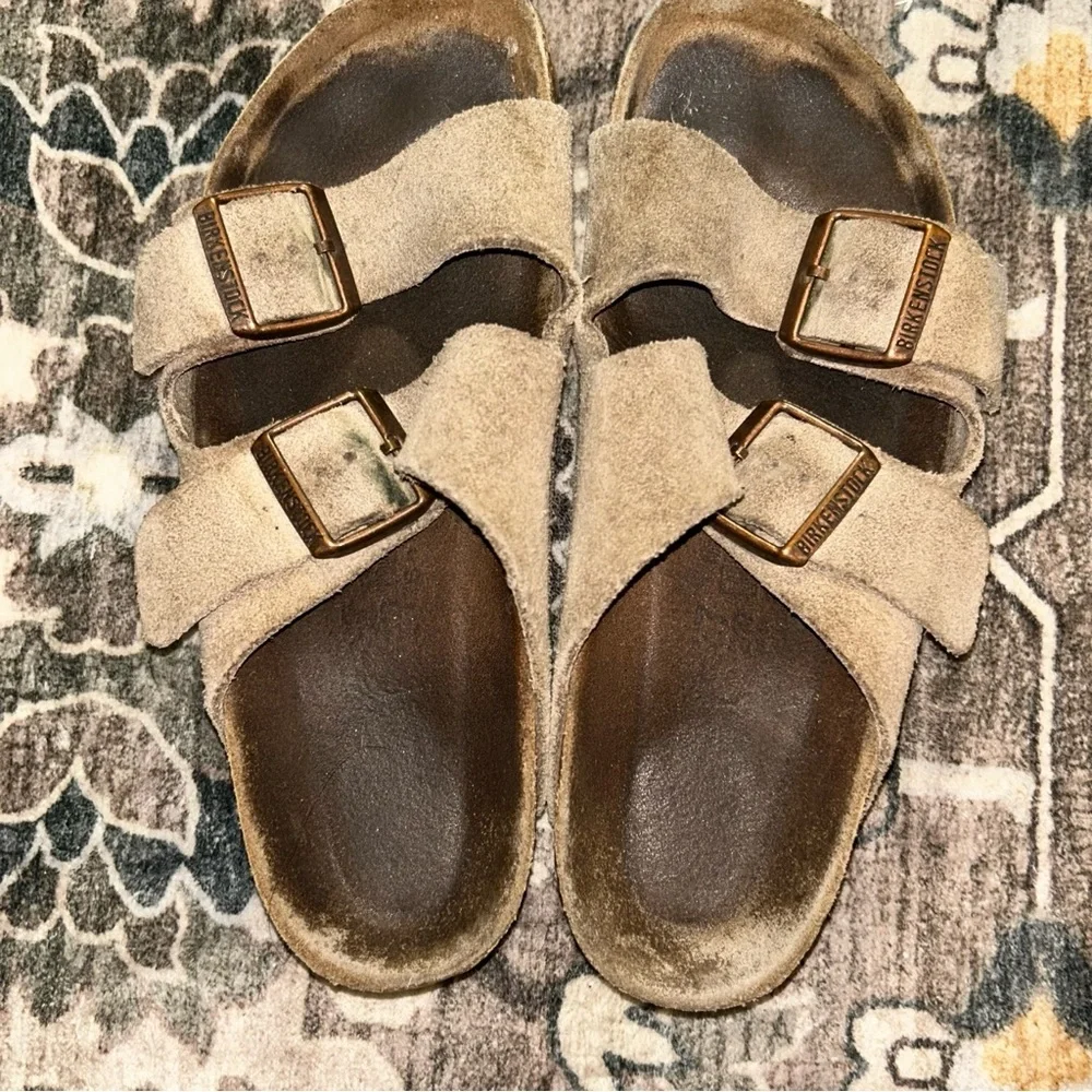 Birkenstock Beige Suede Sandals - Picture 5 of 7